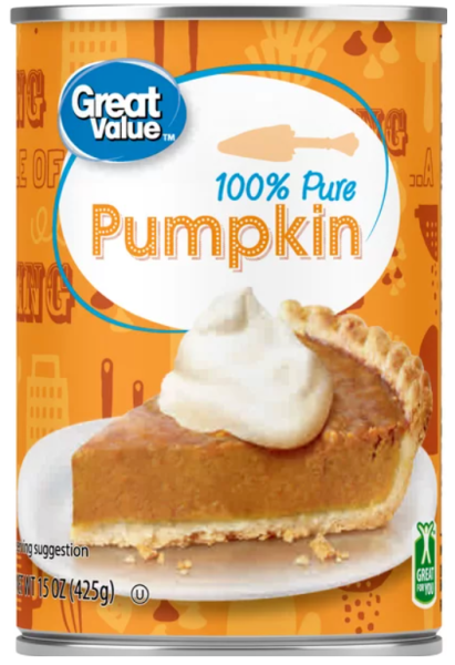 GREAT VALUE 100 % pure 'Pumpkin' reines Kürbispüree 425 gr Import USA